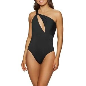 Seafolly Australia Swimsuit Womens Sz 6 Black One Shoulder One Piece Vacation